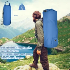 Camping Isomatte Schlafmatte inklusive Tragetasche 10 cm Dick Blau