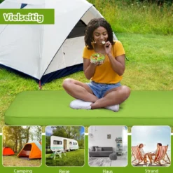 Camping Isomatte Schlafmatte inklusive Tragetasche 10 cm Dick Grün