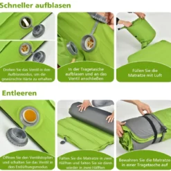Camping Isomatte Schlafmatte inklusive Tragetasche 10 cm Dick Grün