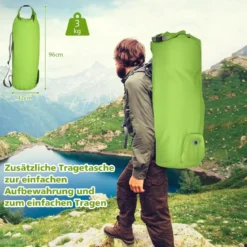 Camping Isomatte Schlafmatte inklusive Tragetasche 10 cm Dick Grün