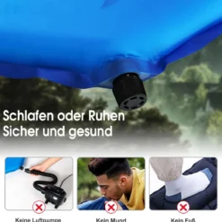 Campingmatratze Schlafmatte inklusive Tragetasche 200 x 65 cm Blau