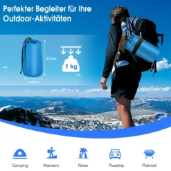 Campingmatratze Schlafmatte inklusive Tragetasche 200 x 65 cm Blau