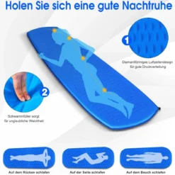 Campingmatratze Schlafmatte inklusive Tragetasche 200 x 65 cm Blau