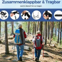 Campingstuhl mit Fußstütze & Verstellbarer Rückenlehne & Kopfstütze & Getränkehalter Angelstuhl