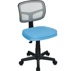 Chefsessel belastbar moderner Lederstuhl Low-Back-Bürostuhl 50 x 50 x 79-91 cm Blau