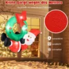 120CM Aufblasbare Deko Weihnachten LED Weihnachtsmann mit Kranz Weihnachtsdekoration Wand draußen