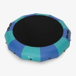 457cm Aufblasbares Wassertrampolin mit 500W elektrischer Aufblasvorrichtung Trampolin Bounce Blau + Grün