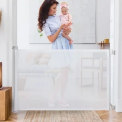 0-140 cm Ausziehbares Türschutzgitter für Babys & Haustiere Treppenschutzgitter Weiß