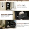 172 cm Badezimmerschrank schmaler Badschrank mit 3 offenen Regalen 1 Schublade 1 Tür Schwarz