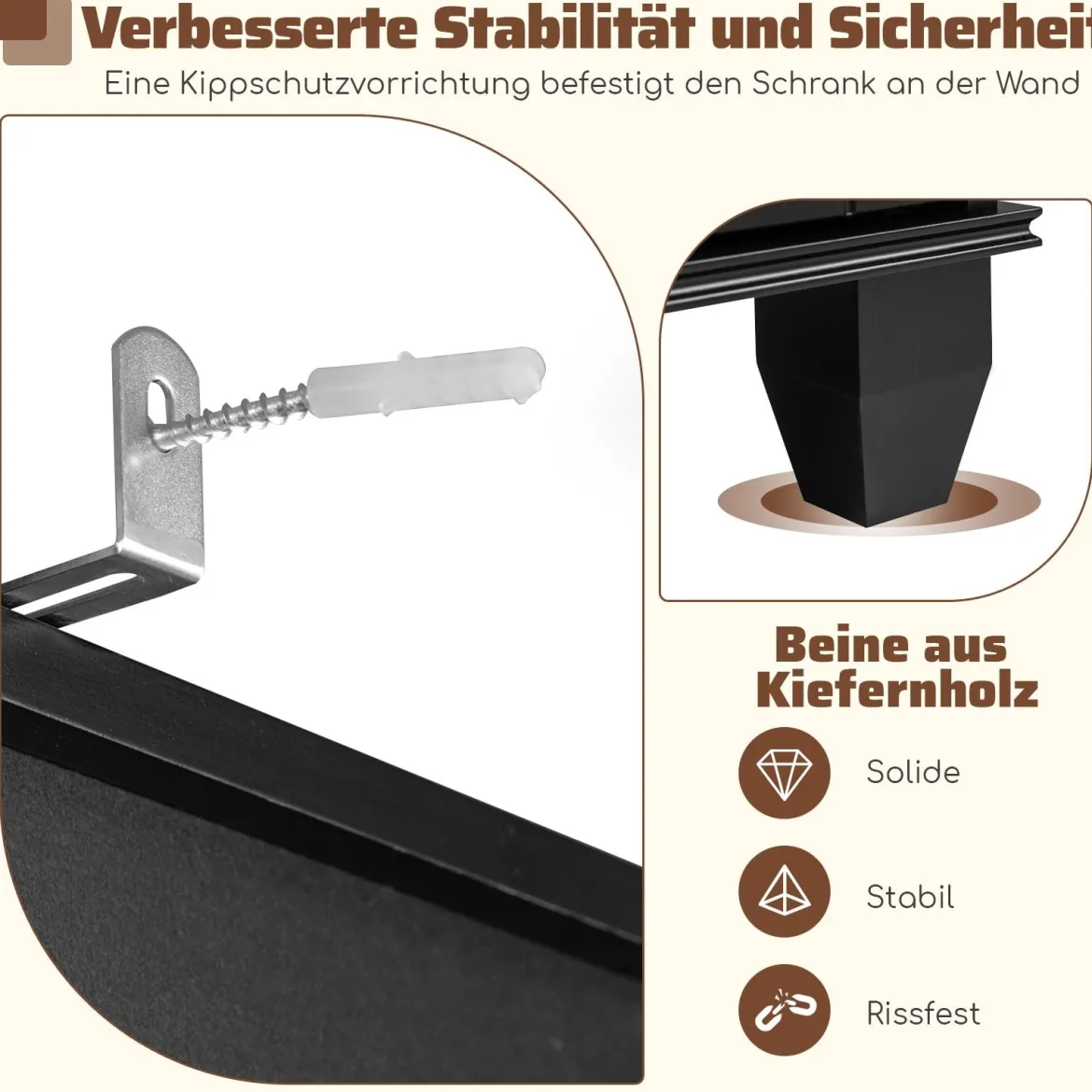 172 cm Badezimmerschrank schmaler Badschrank mit 3 offenen Regalen 1 Schublade 1 Tür Schwarz