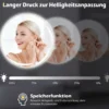 Ø60 cm Badspiegel mit Beleuchtung & 3-Farblichtern & Antibeschlag Dimmbarer Wandspiegel