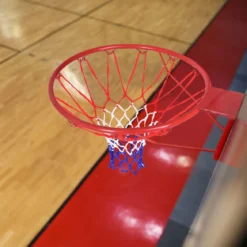 Ø 45 cm Basketball-Korb und Netz Basketballkorb mit Netz für In- und Outdoor Rot + Weiß + Blau