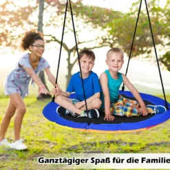 Ø100 cm Baumschaukel für Kinder doppelseitige Farbe Bunt + Blau
