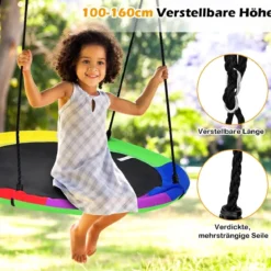 Ø100 cm Baumschaukel Gartenschaukel doppelseitige Farbe Bunt + Grün