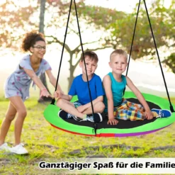 Ø100 cm Baumschaukel Gartenschaukel doppelseitige Farbe Bunt + Grün