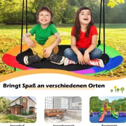 Ø100 cm Baumschaukel Gartenschaukel doppelseitige Farbe Bunt + Grün