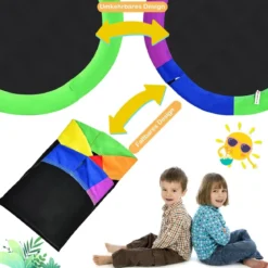Ø100 cm Baumschaukel Gartenschaukel doppelseitige Farbe Bunt + Grün