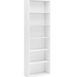 178 cm Bücherregal mit 2 Kippsicherungssets Freistehendes Standregal Display Regal Weiß