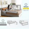 175 cm Bettgitter mit 24 Einstellbare Höhen & Seitentasche Bettschutzgitter Grau