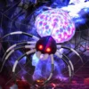 105 cm Breite Aufblasbare Halloweenspinne mit Mehrfarbigen Lichtern & Gebläse