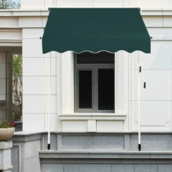 150 cm Breit Klemmmarkise ohne Bohren UV-beständige Balkonmarkise Höhenverstellbare Markise Grün