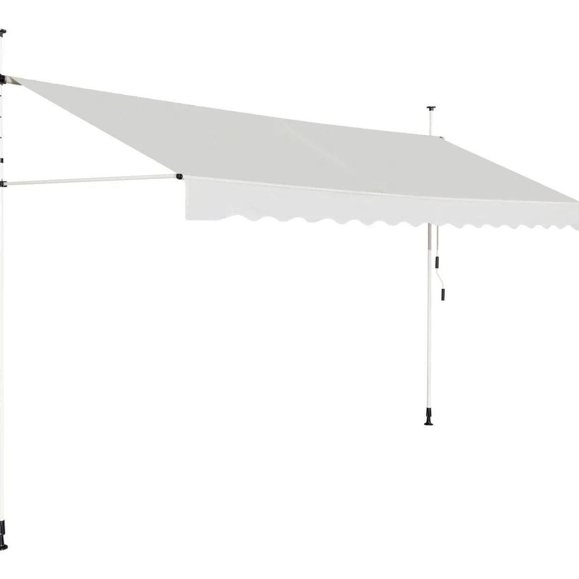 200cm Breit Klemmmarkise ohne Bohren UV-beständige Balkonmarkise Höhenverstellbare Markise Beige