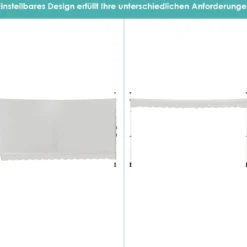 200cm Breit Klemmmarkise ohne Bohren UV-beständige Balkonmarkise Höhenverstellbare Markise Beige