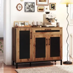 120 cm Buffetschrank Sideboard Beistellschrank Holz großes Bauernhaus Aufbewahrungsschrank Natur