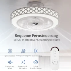 φ48cm Deckenventilator mit Beleuchtung & Fernbedienung Umkehrbarer Ventilator