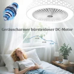 φ48cm Deckenventilator mit Beleuchtung & Fernbedienung Umkehrbarer Ventilator