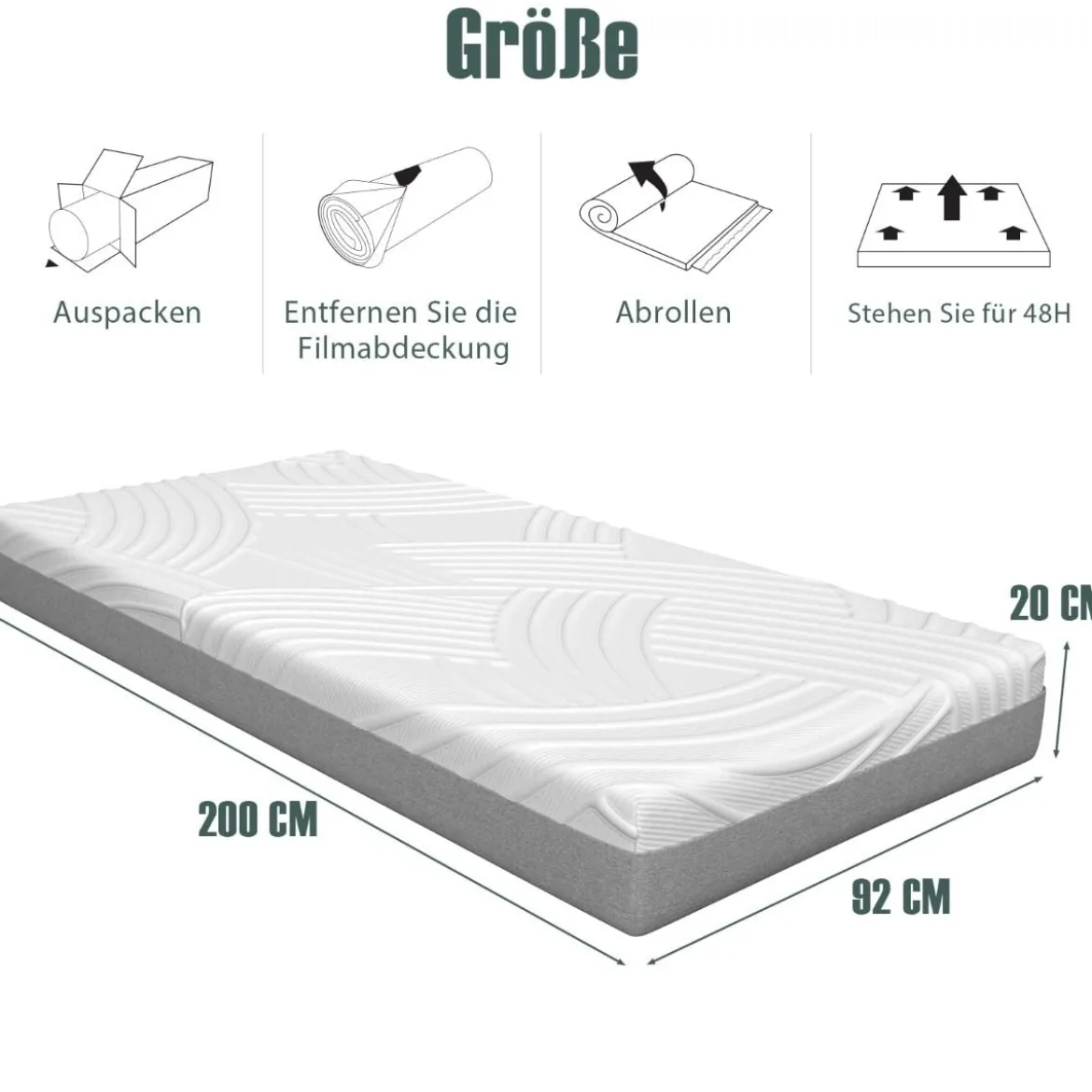 20cm dicke Doppelbettmatratze Noppenschaumstoff kühler und atmungsaktiver Schaumstoff für verstellbares Bett