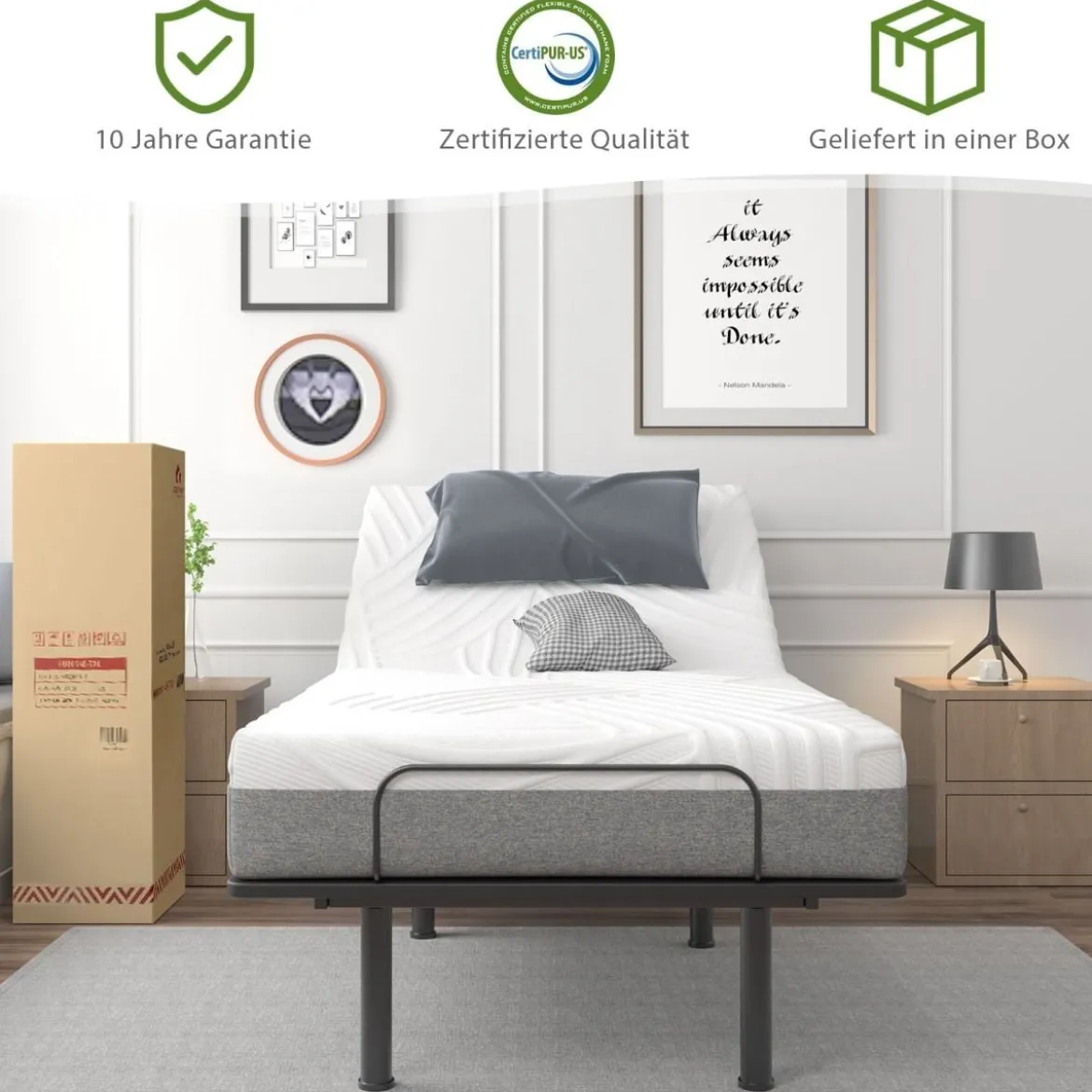 20cm dicke Doppelbettmatratze Noppenschaumstoff kühler und atmungsaktiver Schaumstoff für verstellbares Bett