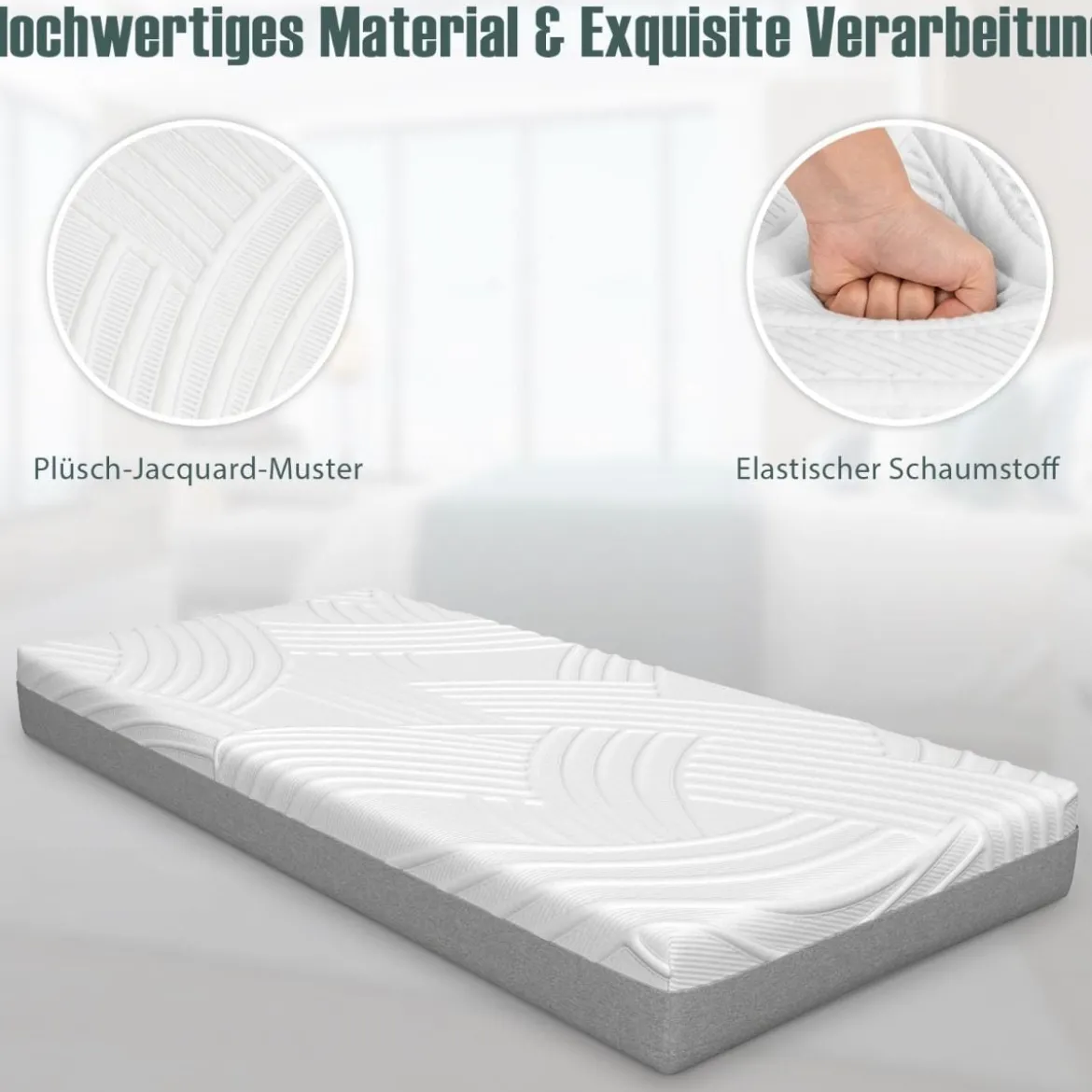 20cm dicke Doppelbettmatratze Noppenschaumstoff kühler und atmungsaktiver Schaumstoff für verstellbares Bett