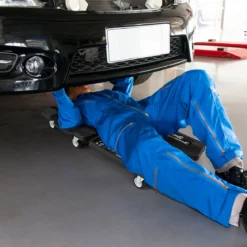 108 cm faltbares Rollbrett Werkstatt Montagerollbrett mit gepolstertem Kopfstütze Schwarz