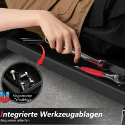 108 cm faltbares Rollbrett Werkstatt Montagerollbrett mit gepolstertem Kopfstütze Schwarz