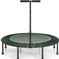 Ø120 cm Faltbares Trampolin Fitness-Trampolin mit verstellbarem Griff Grün + Schwarz