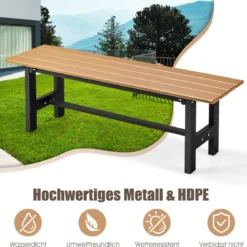 120 cm Gartenbank 2-Sitzer Sitzbank bis 300kg Belastbar Allwetter-Parkbank aus HDPE Braun