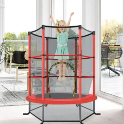 Ø165cm Gartentrampolin mit Sicherheitsnetz Trampolin bis 135KG Belastbar Farben Wählbar