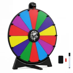 Φ 50 cm Glücksrad zum Drehen mit Abwischbarer Acryloberfläche für Tisch & Boden Mehrfarbig