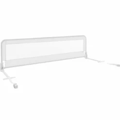 100cm Höhenverstellbares Bettschutzgitter mit Befestigungsgurt geeignet für Doppelmatratzen Weiß