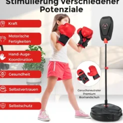 95-126 cm Höhenverstellbares Boxset Stehend Punchingball Standboxsack für Kinder ab 5 J.