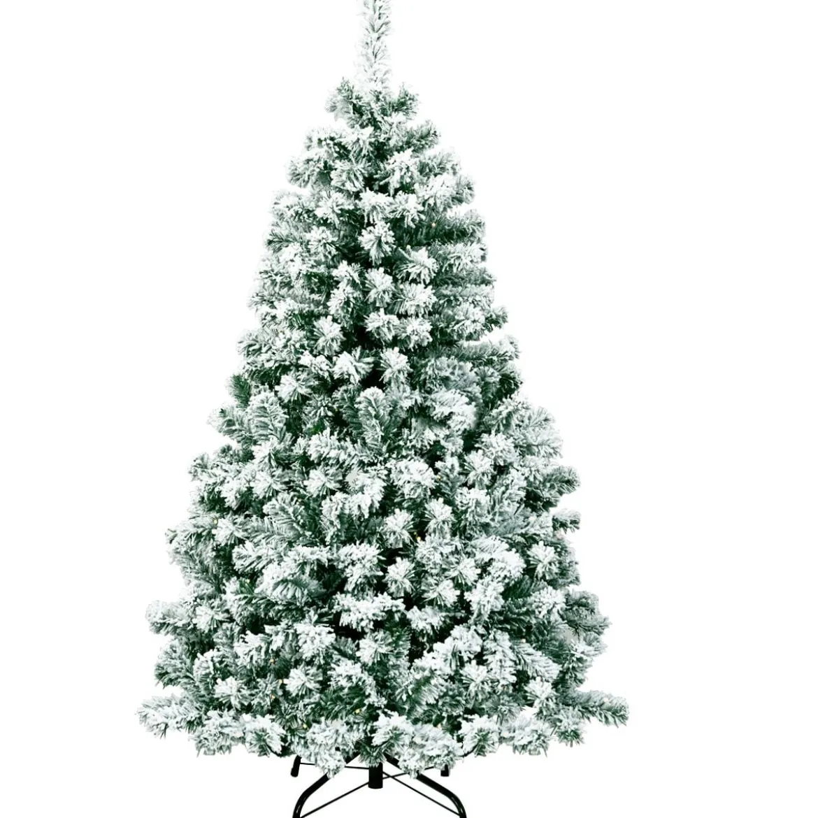 135 cm hoher Künstlicher Weihnachtsbaum Beleuchteter Schneebedeckter Baum mit Metallständer
