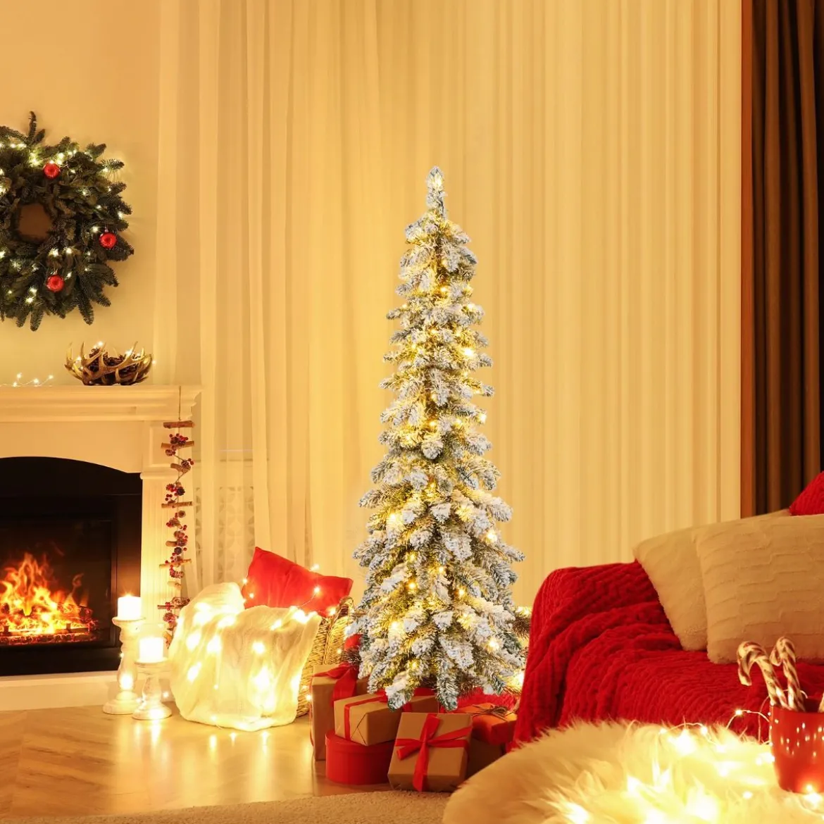 120 cm Hoher künstlicher Weihnachtsbaum mit 225 PVC-Astspitzen 100 LED-Lichtern