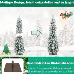 120 cm Hoher künstlicher Weihnachtsbaum mit 225 PVC-Astspitzen 100 LED-Lichtern