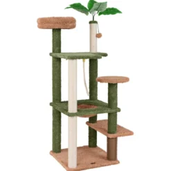 152 cm hoher Kratzbaum für Hauskatzen mehrstöckiger Katzenturm mit Sisalpfosten