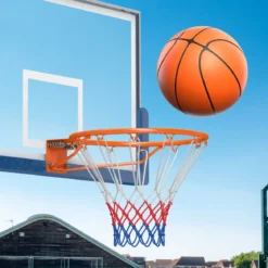 Ø45cm Indoor Basketballkorb mit Ring & Netz Mini Basketball Korb für Wandmontage Orange