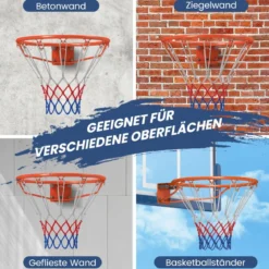 Ø45cm Indoor Basketballkorb mit Ring & Netz Mini Basketball Korb für Wandmontage Orange
