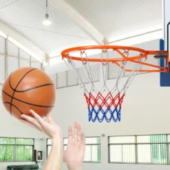 Ø45cm Indoor Basketballkorb mit Ring & Netz Mini Basketball Korb für Wandmontage Orange