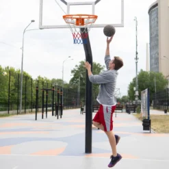 Ø45cm Indoor Basketballkorb mit Ring & Netz Mini Basketball Korb für Wandmontage Orange