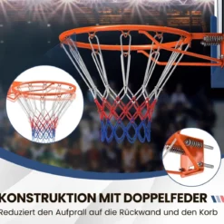Ø45cm Indoor Basketballkorb mit Ring & Netz Mini Basketball Korb für Wandmontage Orange